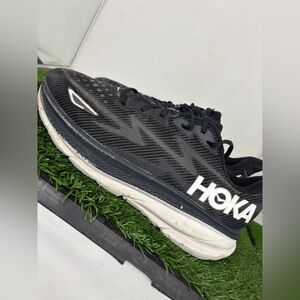 Hoka One One Mens Clifton 9 1127895  Black Running Shoes Sneakers Sz 11.2 E